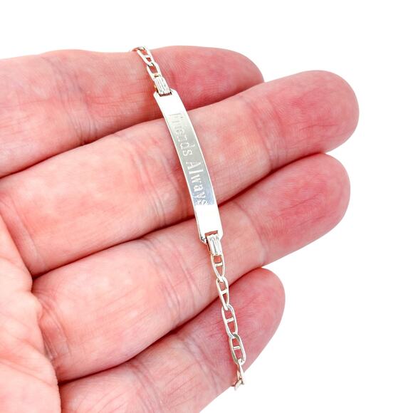 Vintage USA MS-66 Sterling Silver 925 “Friends Always” ID Bracelet 7” - Picture 1 of 7